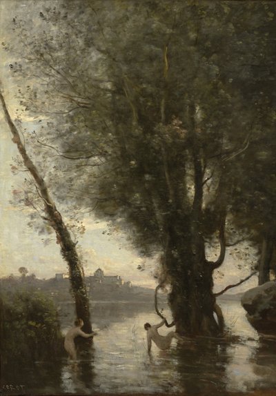 ボロメオ諸島の水浴び人、1865-70年 作： Jean Baptiste Camille Corot