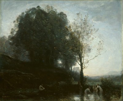 浴衣の天女と子供 185560 作： Jean Baptiste Camille Corot