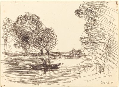 船頭ル・バトリエ、1874年。 作： Jean Baptiste Camille Corot