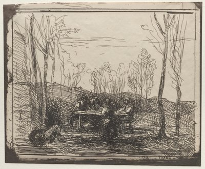 グレイドでの朝食 作： Jean Baptiste Camille Corot