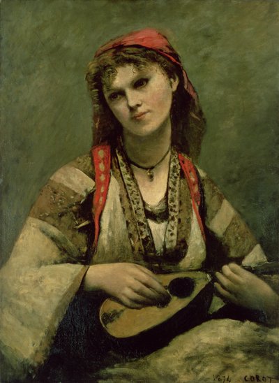 クリスティン・ニルソン（1843-1921）または「マンドリンを持ったボヘミアン（The Bohemian with a Mandolin 作： Jean Baptiste Camille Corot