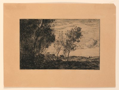 砂丘で：ハウジの森のお土産 作： Jean Baptiste Camille Corot