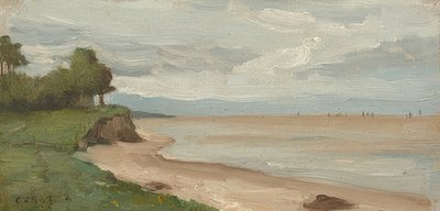 エトルタのビーチ。 1872年頃 作： Jean Baptiste Camille Corot