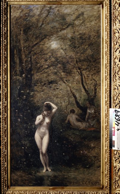 """Diane au bain" (Diana bathing) カミーユ・コロー (1796-1875) による絵画 (1873-1874) プーシキン美術館、モスクワ 作： Jean Baptiste Camille Corot