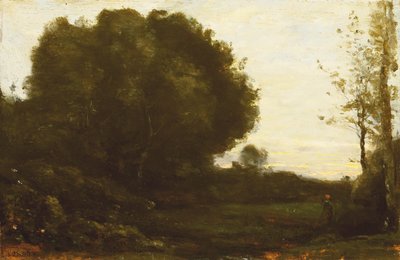 谷の夜 作： Jean Baptiste Camille Corot