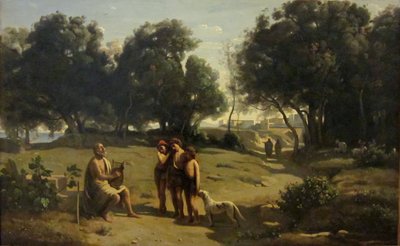 ホーマーと羊飼い 作： Jean Baptiste Camille Corot
