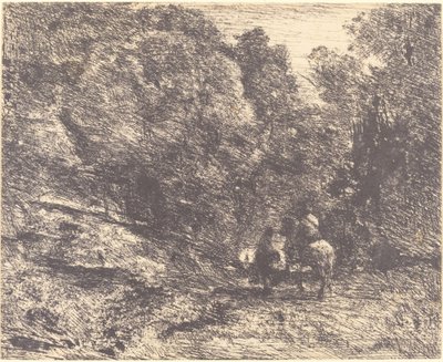 森の騎士と放浪者 作： Jean Baptiste Camille Corot