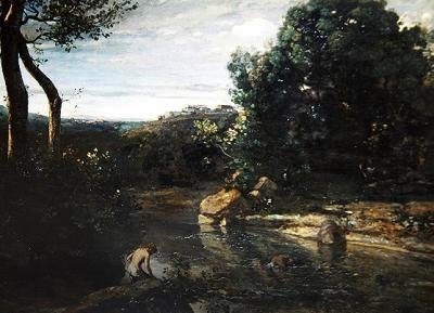 イタリアの印象、またはイタリアの風景 作： Jean Baptiste Camille Corot