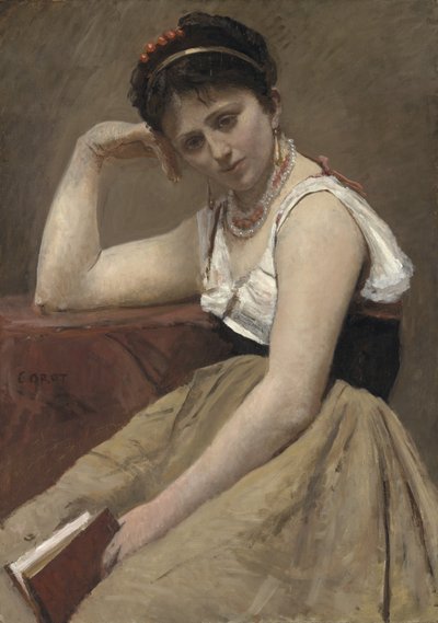 読書の中断、1870年頃 作： Jean Baptiste Camille Corot