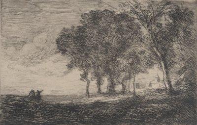 イタリアの風景 イタリアの風景、カリフォルニア州。 1865年。 作： Jean Baptiste Camille Corot