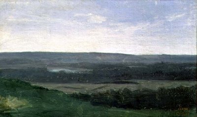 遠い山のある風景」1840-45年頃 作： Jean Baptiste Camille Corot