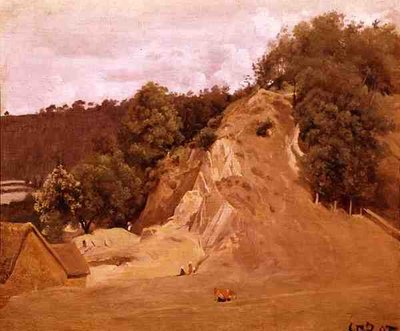 農民の女と牛のいる風景」（油彩・キャンバス） 作： Jean Baptiste Camille Corot