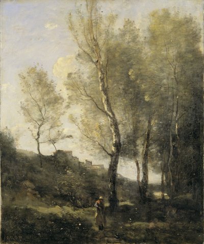 ポプラのある風景 作： Jean Baptiste Camille Corot