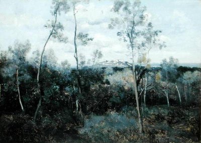 ル・モン・ヴァレリアン（油彩・パネル） 作： Jean Baptiste Camille Corot
