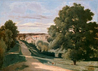 ヴィル・ダヴレイ近くのル・プチ・シャヴィル、1823年頃 作： Jean Baptiste Camille Corot