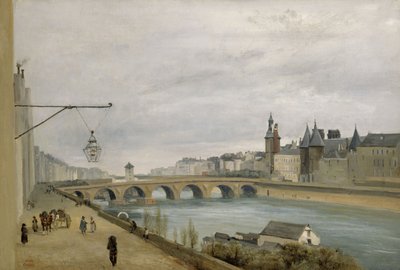 ケ・ド・ジェスヴルから見たポン・オ・チェンジ（1830年）、1830年頃（油彩・カンヴァス） 作： Jean Baptiste Camille Corot