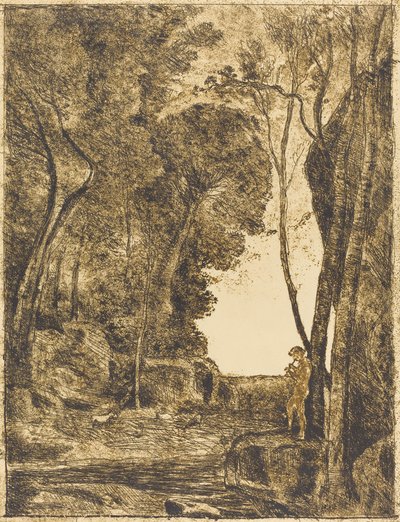 リトル・シェパード、第1版ル・プティ・ベルジェ、1855年 作： Jean Baptiste Camille Corot