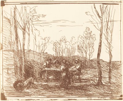 空き地での昼食会 作： Jean Baptiste Camille Corot