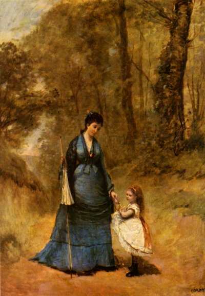 マダムとマドモアゼルスタンプ、1872年、1934年。 作： Jean Baptiste Camille Corot