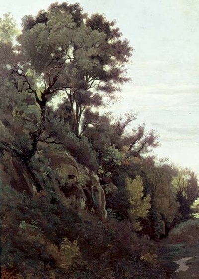 Marino - 樹木と岩石 作： Jean Baptiste Camille Corot