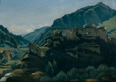 メリディオナーレ村（キャンバスに油彩） 作： Jean Baptiste Camille Corot