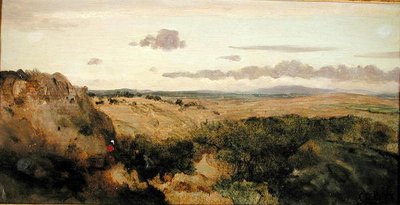 山の風景」1855～60年頃（油彩・キャンバス） 作： Jean Baptiste Camille Corot