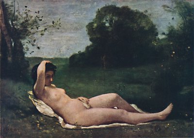 ニンフ、1859、1937。 作： Jean Baptiste Camille Corot