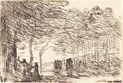 エウリュディケーを率いるオルフェウス オルフェの乗務員エウリュディケー、1860年。 作： Jean Baptiste Camille Corot