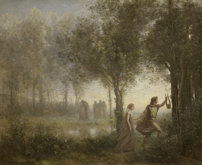 アンダーワールドからのオルフェウスの先導者、エウリュディケ、1861 作： Jean Baptiste Camille Corot