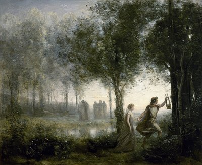 オルフェウスは冥界からエウリュディケを導きます。 1861 作： Jean Baptiste Camille Corot