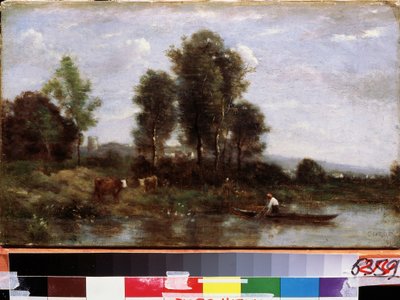 ""Paysage a la riviere"" (Landscape with a river) Peinture de Camille Corot (1796-1875) 19eme siecle Far Eastern Art Museum, Khabarovsk, Russie   1318630   ja       japanese Successfully Translated  Original: After the Storm Translat: After the Storm 12320 作： Jean Baptiste Camille Corot