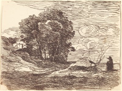 詩人の住居 作： Jean Baptiste Camille Corot