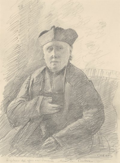 アベ・ジュヴォーの肖像 作： Jean Baptiste Camille Corot