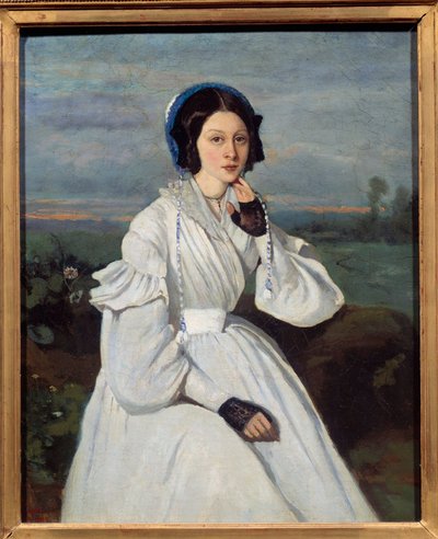 クレール・セネゴン(1821-?)の肖像 カミーユ・コロー(1796-1875)の絵画 1837年 日0.43x0.35 m 作： Jean Baptiste Camille Corot