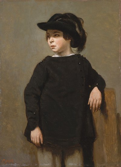 子供の肖像、1835年頃 作： Jean Baptiste Camille Corot