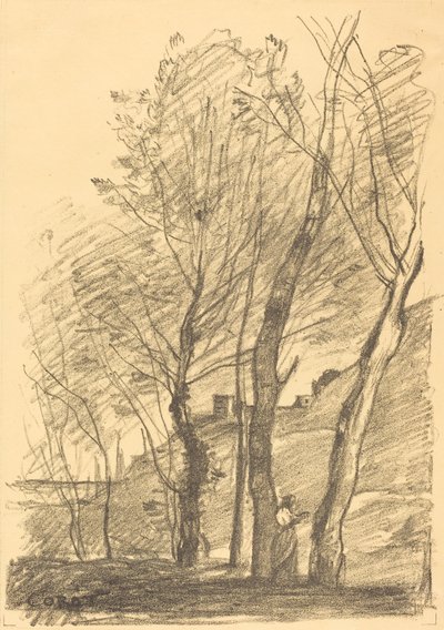 木の下で読む (La Lecture sous les arbres) 作： Jean Baptiste Camille Corot