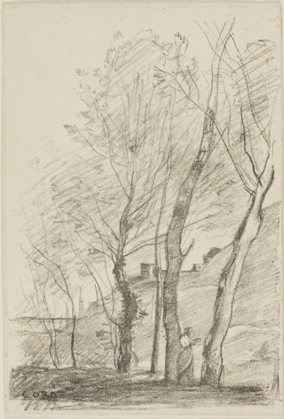 木の下で読書 作： Jean Baptiste Camille Corot