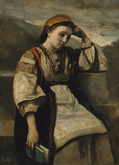 夢想、ca。 1860-1865。 作： Jean Baptiste Camille Corot