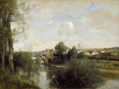 LimayのSeineとOldBridge 作： Jean Baptiste Camille Corot