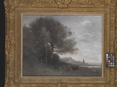 イタリアからのお土産（キャンバスに油彩） 作： Jean Baptiste Camille Corot