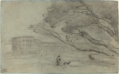 お土産: コロッセオのあるローマの風景 作： Jean Baptiste Camille Corot
