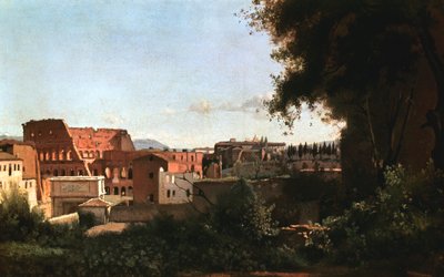 コロッセオ：ローマ、ファルネーゼ庭園からの眺め、1826年 作： Jean Baptiste Camille Corot