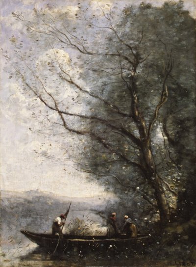 フェリーマン、1865年頃（キャンバスに油彩） 作： Jean Baptiste Camille Corot