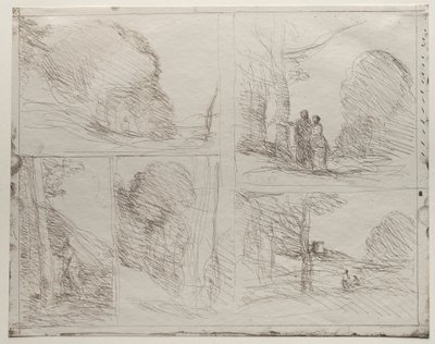 ペリクレスの庭。 画家の小道; 走り書き; 大きな木こり; ヘンリー8世の塔 作： Jean Baptiste Camille Corot