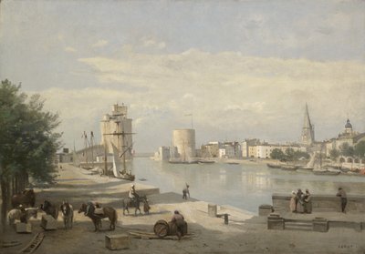 ラロシェルの港 作： Jean Baptiste Camille Corot