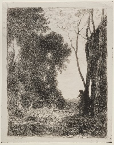 小さな羊飼い 作： Jean Baptiste Camille Corot