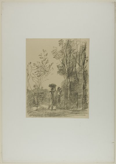森の出会い 作： Jean Baptiste Camille Corot