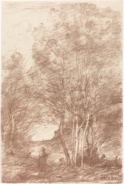 哲学者の隠れ家 作： Jean Baptiste Camille Corot