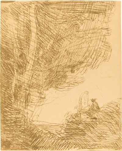 詩人とミューズ (Le Poete et la muse) 作： Jean Baptiste Camille Corot