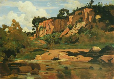 1827年頃のチヴィタカステリャーナの赤い岩 作： Jean Baptiste Camille Corot
